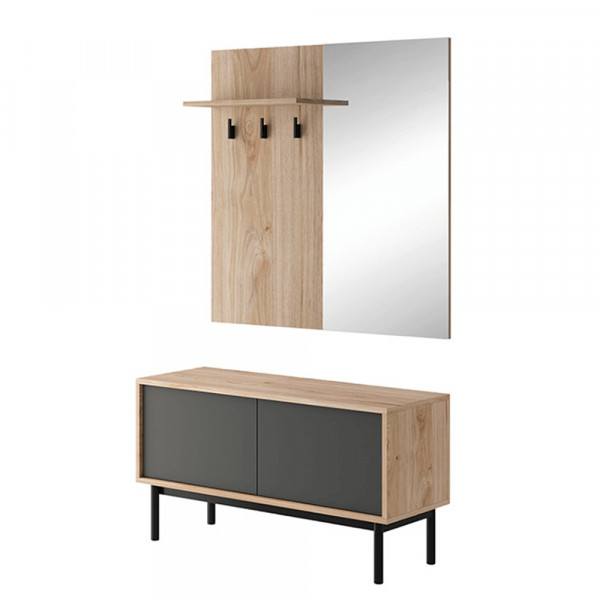 Mobilier de hol, stejar jaskson hickory/ grafit, BERGEN