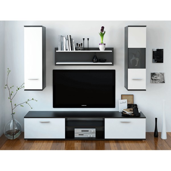 Mobilier living, negru/ alb, BARBARA