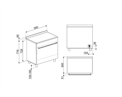 Aragaz electric SMEG - SUK91CMX9