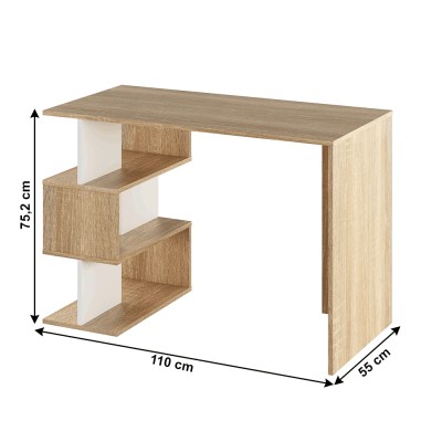 Birou PC, stejar sonoma/ alb ARES