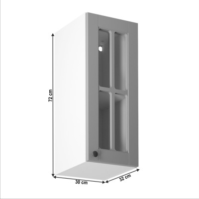 Cabinet superior, alb/ gri mat, model stânga, set LAYLA