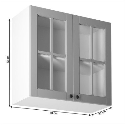 Cabinet superior, alb/ gri mat, set LAYLA