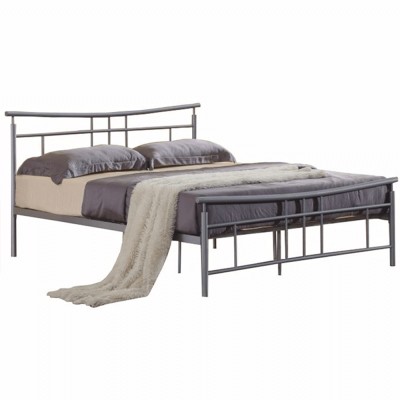 Cadru pat cu somieră, metal argintiu, 160x200 cm, DORADO