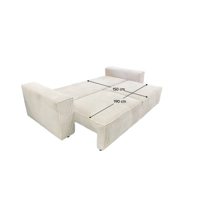 Canapea extensibilă, crem, HARPERA BIG SOFA