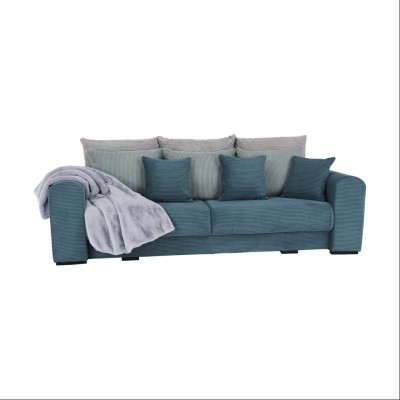 Canapea foarte spaţioasă, albastru, mentol, gri deschis, GILEN BIG SOFA