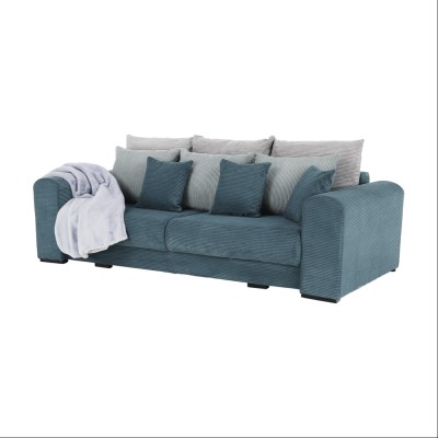 Canapea foarte spaţioasă, albastru, mentol, gri deschis, GILEN BIG SOFA