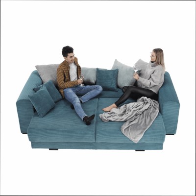 Canapea foarte spaţioasă, albastru, mentol, gri deschis, GILEN BIG SOFA