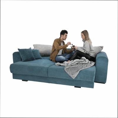 Canapea foarte spaţioasă, albastru, mentol, gri deschis, GILEN BIG SOFA