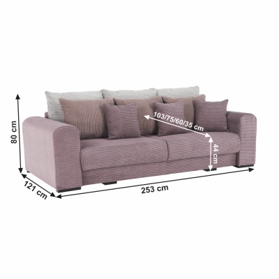 Canapea foarte spaţioasă, violet, roz învechit, bej, GILEN BIG SOFA