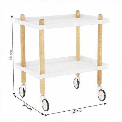 Cărucior de servire, natural/ alb, PONTO