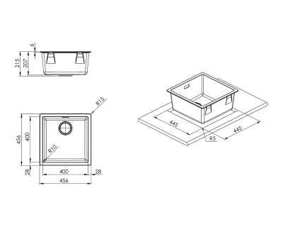 Chiuveta SMEG, gri ciment - VZP45CT