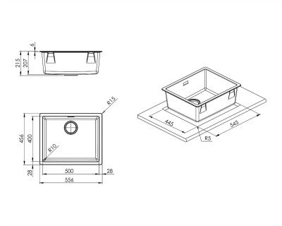 Chiuveta SMEG, gri ciment - VZP56CT