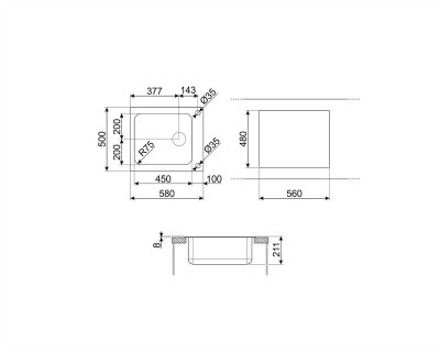 Chiuveta SMEG - VS45-P3