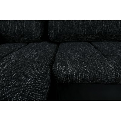 Colţar extensibil din piele ecologică și material textil, negru, ADRIANA