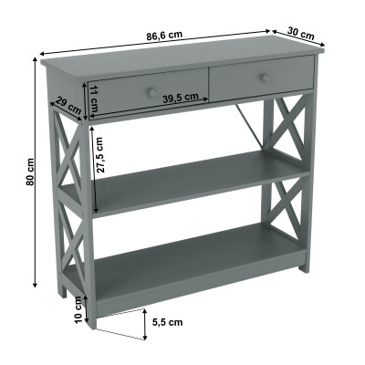Consolă cu sertare, gri, LOMIR