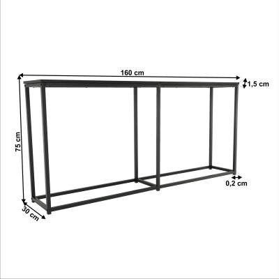Consolă în stil industrial, grafit/ negru, LARIA