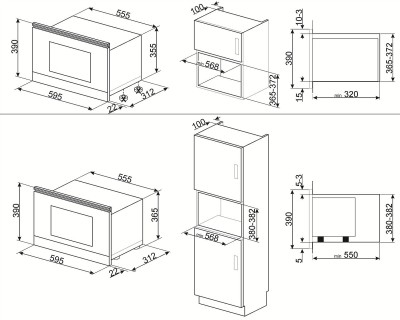 Cuptor cu microunde incorporabil - MP822NPO