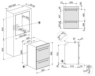 Cuptor dublu, incorporabil, SMEG - DOSP6390X