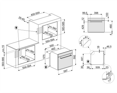 Cuptor incorporabil SMEG, negru - SFP6401TVN1