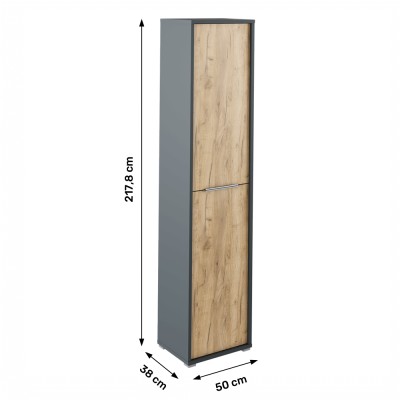 Dulap cu poliţe, grafit/ stejar artizan, RIOMA