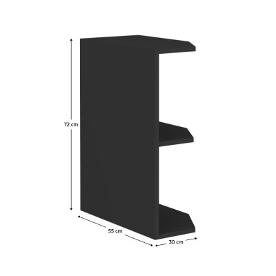 Dulap de colţ inferior, negru, ARAKA/MENZO/SIBER 30 D ZAK BB