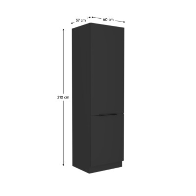 Dulap înalt, negru, SIBER 60 DK-210 2F