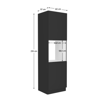 Dulap înalt, pentru cuptor încorporabil, negru, SIBER 60 DP-210 2F