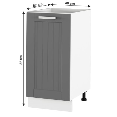 Dulap inferior, gri închis/ alb, JULIA TYP 52