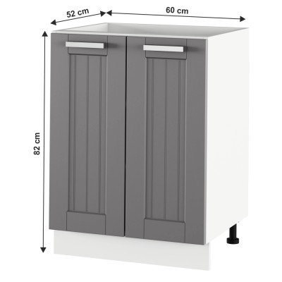 Dulap inferior, gri închis/ alb, JULIA TYP 56
