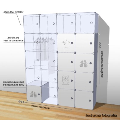 Dulap modular, albastru/ model copii, FRIN