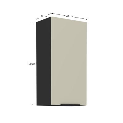 Dulap superior, caşmir/negru, ARAKA 45 G-90 1F