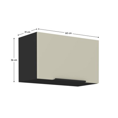Dulap superior, caşmir/negru, ARAKA 60 GU-36 1F