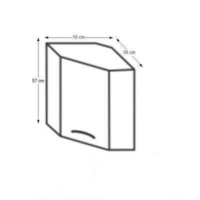 Dulap superior de colţ, stejar sonoma/ alb, bucătăria GIULIA