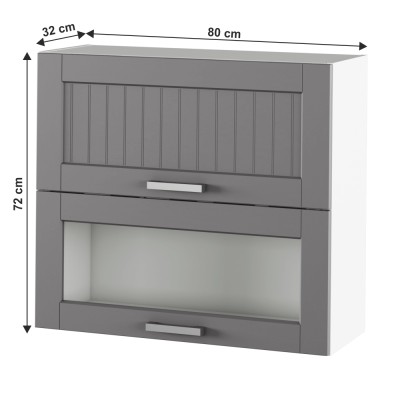 Dulap superior, gri închis/ alb, JULIA TYP 13