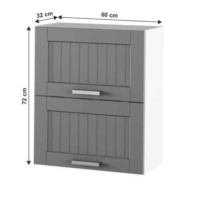 Dulap superior, gri închis/ alb, JULIA TYP 7