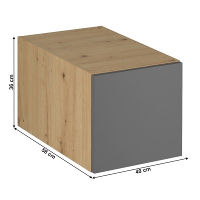 Dulap superior, stejar artizanal/ gri mat, set LANGEN