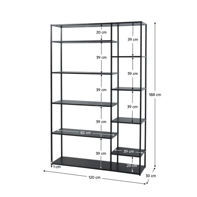 Etajeră, neagră, BILOTE TIP 4