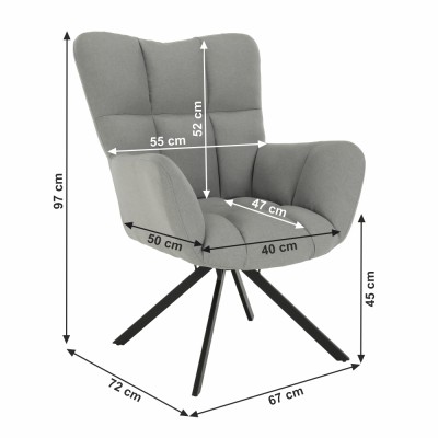 Fotoliu gri/ negru KOMODO