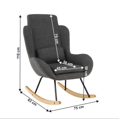 Fotoliu tip balansoar, gri, HARPER