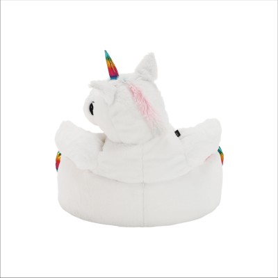 Fotoliu tip sac unicorn, alb/ roz/ amestec de culori, BUFEL