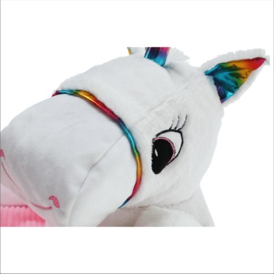 Fotoliu tip sac unicorn, alb/ roz/ amestec de culori, BUFEL