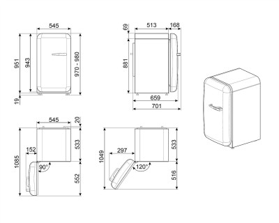 Frigider, alb - FAB10LWH5