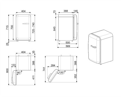 Frigider alb, SMEG - FAB5LWH5