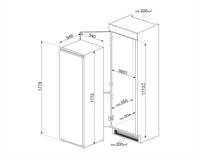 Frigider incorporabil SMEG - S8L1743E