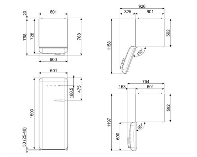 Frigider SMEG, alb - FAB28LWH5