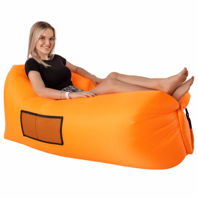 Geantă scaun gonflabilă/ geanta leneşă, portocalie, LEBAG