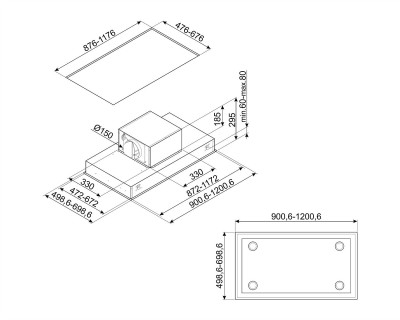 Hota pentru tavan SMEG - KSCB120XE