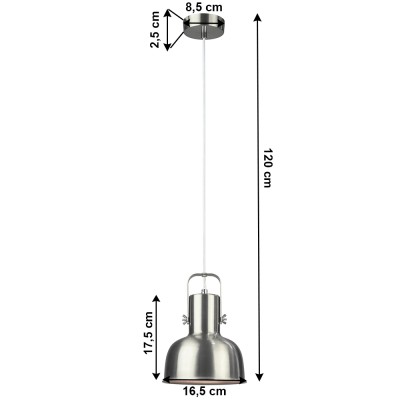 Lampă suspendată în stil retro, nichel mat, ALANA