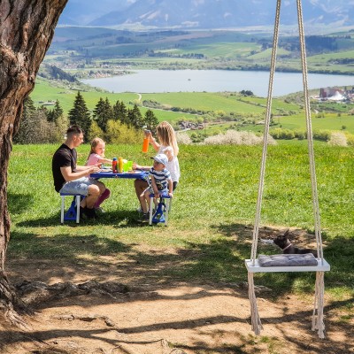 Leagăn pentru copii, alb/ gri, SVING