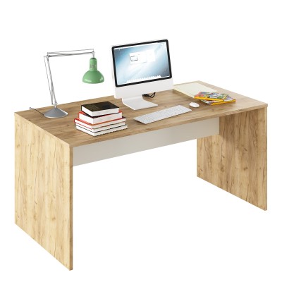 Masă de birou, stejar artizan/ alb, RIOMA
